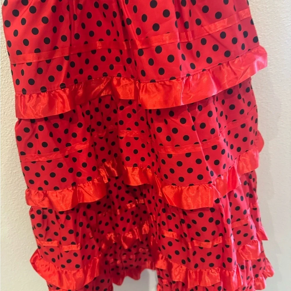 Red Black Polka Dot Flamenco Dress Costume